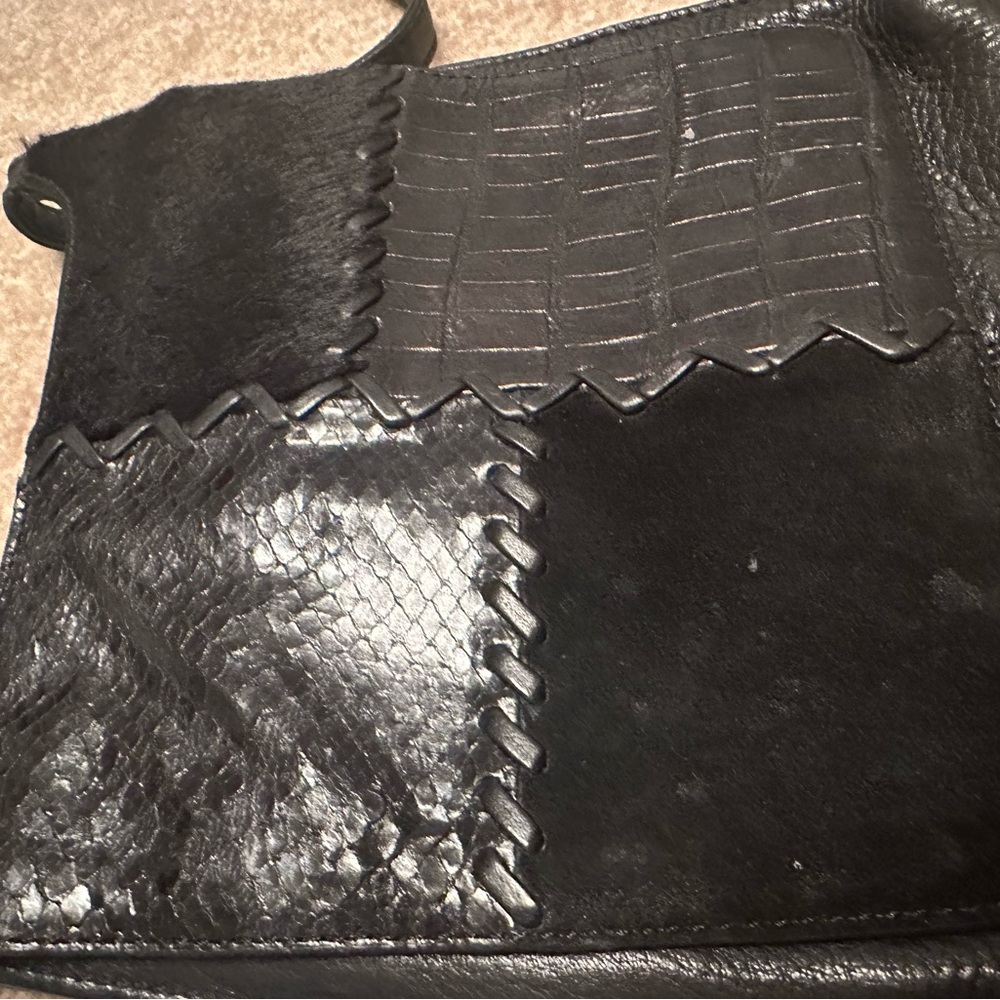 Fossil Black Patchwork Leather Bag - image 1